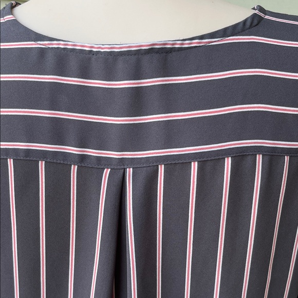 Like new Maurices gray and Pink Striped Blouse - Picture 7 of 11